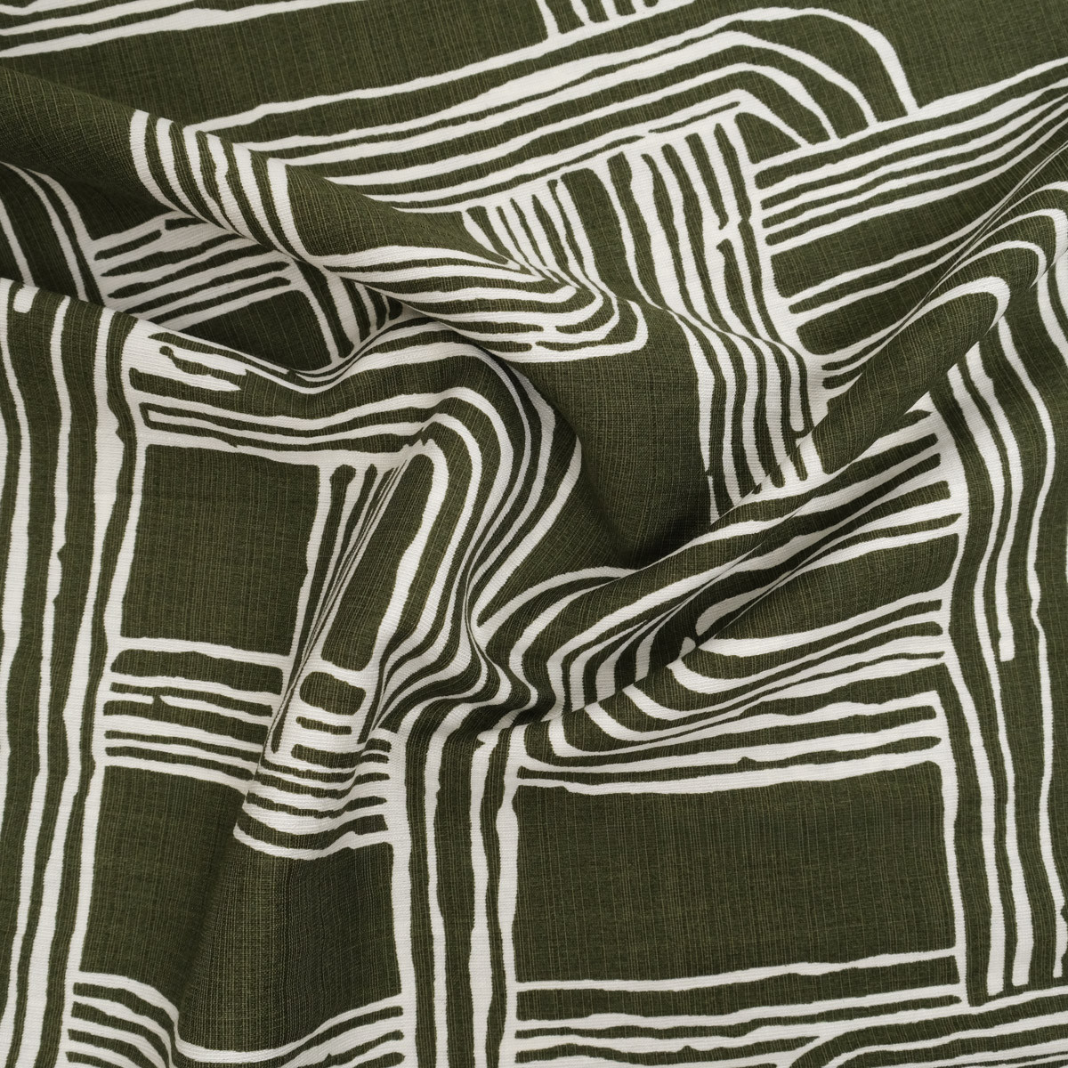 Viscosa mista, stampa Méline color kaki - Maison Klem